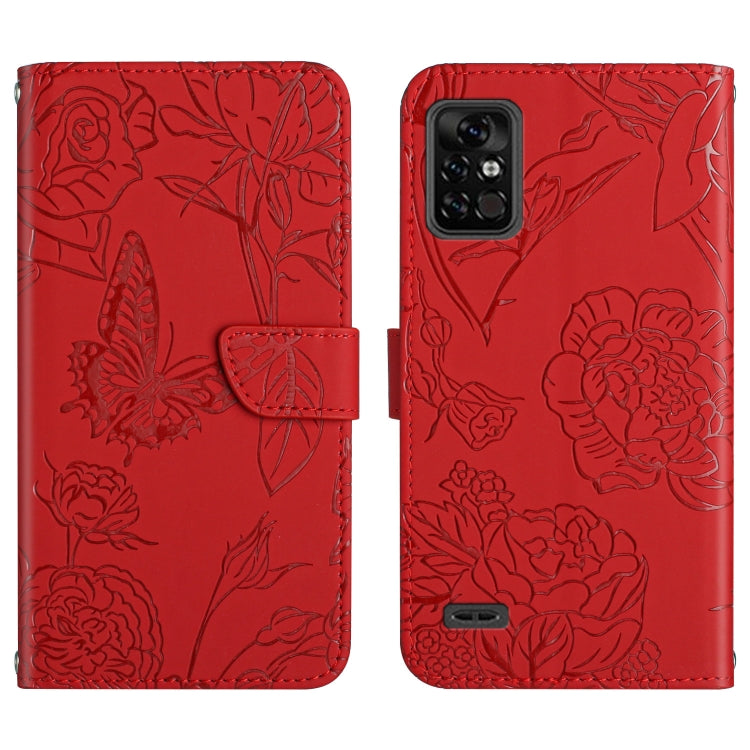 Custodia per cellulare in pelle goffrata con peonia a farfalla, For Umidigi A11, For Umidigi Bison Pro