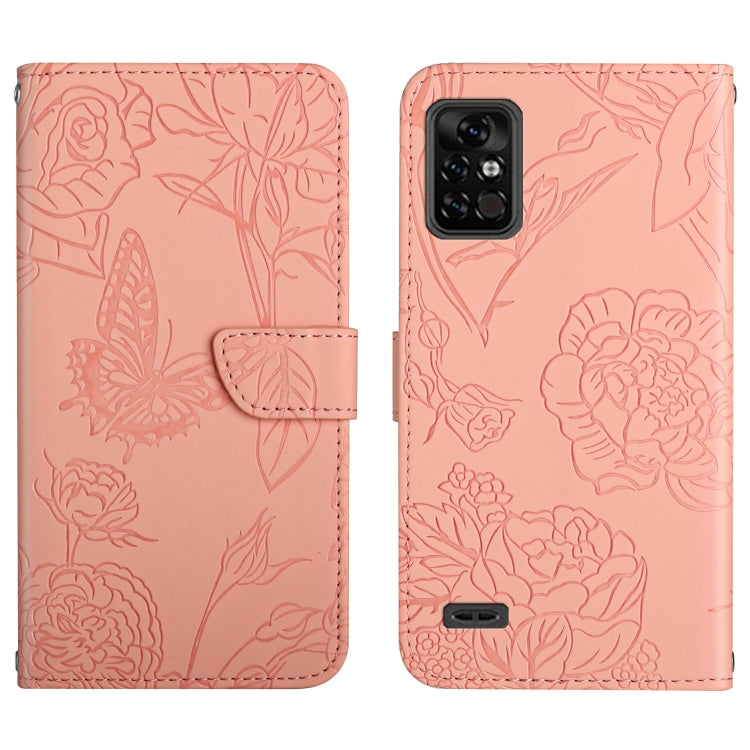 Custodia per cellulare in pelle goffrata con peonia a farfalla, For Umidigi A11, For Umidigi Bison Pro