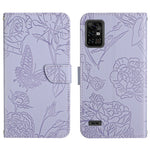 Custodia per cellulare in pelle goffrata con peonia a farfalla, For Umidigi A11, For Umidigi Bison Pro