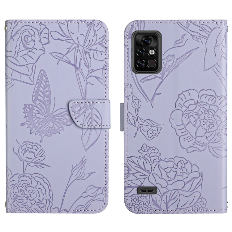 Custodia per cellulare in pelle goffrata con peonia a farfalla, For Umidigi A11, For Umidigi Bison Pro