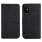 Custodia per cellulare in pelle goffrata con peonia a farfalla, For Umidigi A11, For Umidigi Bison Pro