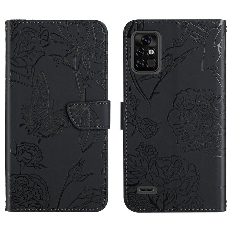 Custodia per cellulare in pelle goffrata con peonia a farfalla, For Umidigi A11, For Umidigi Bison Pro