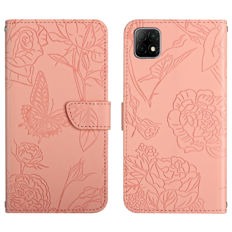 Custodia per cellulare in pelle goffrata con peonia a farfalla, For Wiko T3, For Wiko Power U10 / U20, For Wiko Power U30