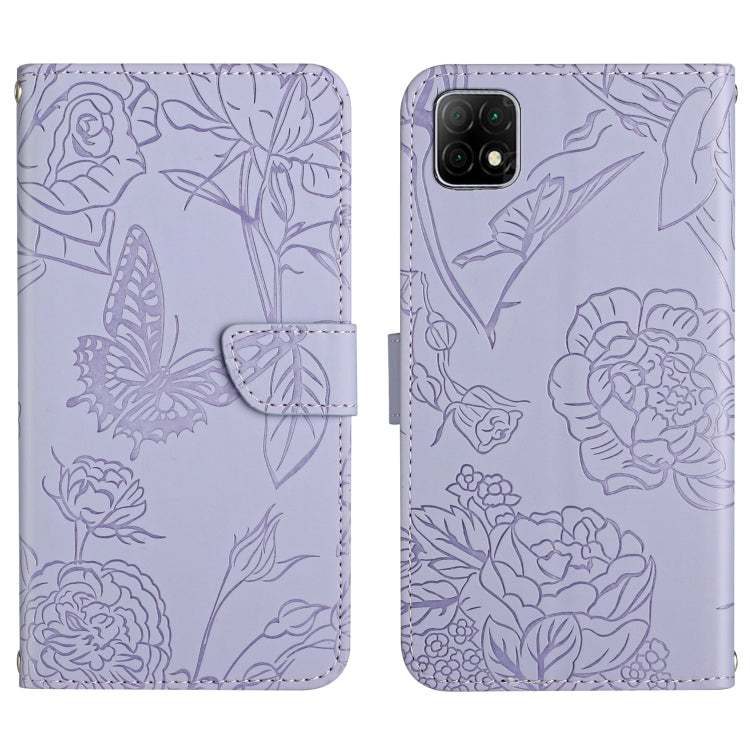 Custodia per cellulare in pelle goffrata con peonia a farfalla, For Wiko T3, For Wiko Power U10 / U20, For Wiko Power U30