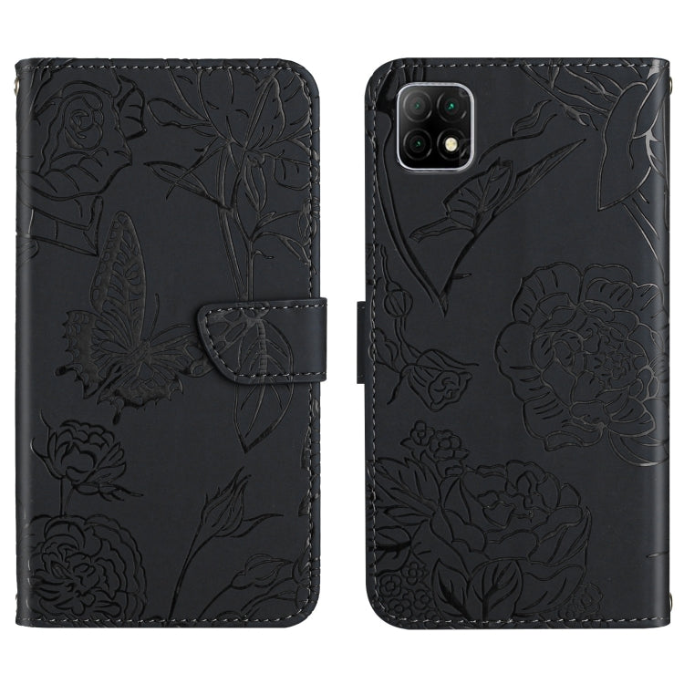 Custodia per cellulare in pelle goffrata con peonia a farfalla, For Wiko T3, For Wiko Power U10 / U20, For Wiko Power U30