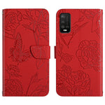 Custodia per cellulare in pelle goffrata con peonia a farfalla, For Wiko T3, For Wiko Power U10 / U20, For Wiko Power U30