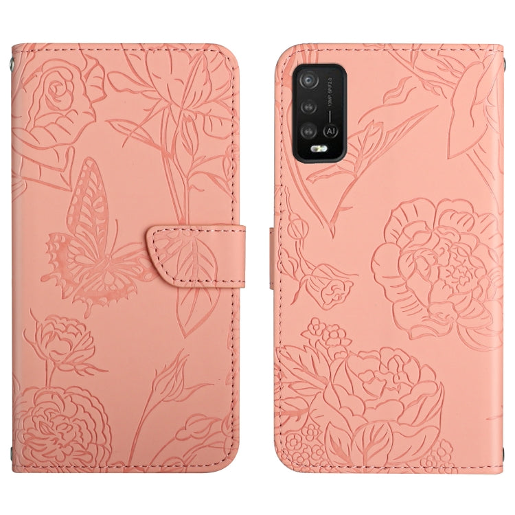 Custodia per cellulare in pelle goffrata con peonia a farfalla, For Wiko T3, For Wiko Power U10 / U20, For Wiko Power U30
