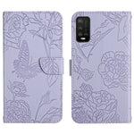 Custodia per cellulare in pelle goffrata con peonia a farfalla, For Wiko T3, For Wiko Power U10 / U20, For Wiko Power U30