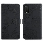 Custodia per cellulare in pelle goffrata con peonia a farfalla, For Wiko T3, For Wiko Power U10 / U20, For Wiko Power U30