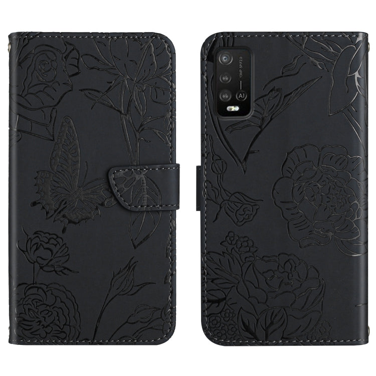 Custodia per cellulare in pelle goffrata con peonia a farfalla, For Wiko T3, For Wiko Power U10 / U20, For Wiko Power U30