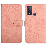 Custodia per cellulare in pelle goffrata con peonia a farfalla, For Wiko T3, For Wiko Power U10 / U20, For Wiko Power U30