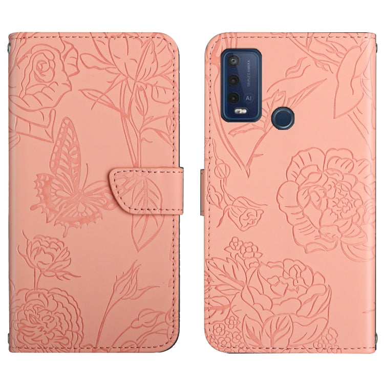 Custodia per cellulare in pelle goffrata con peonia a farfalla, For Wiko T3, For Wiko Power U10 / U20, For Wiko Power U30