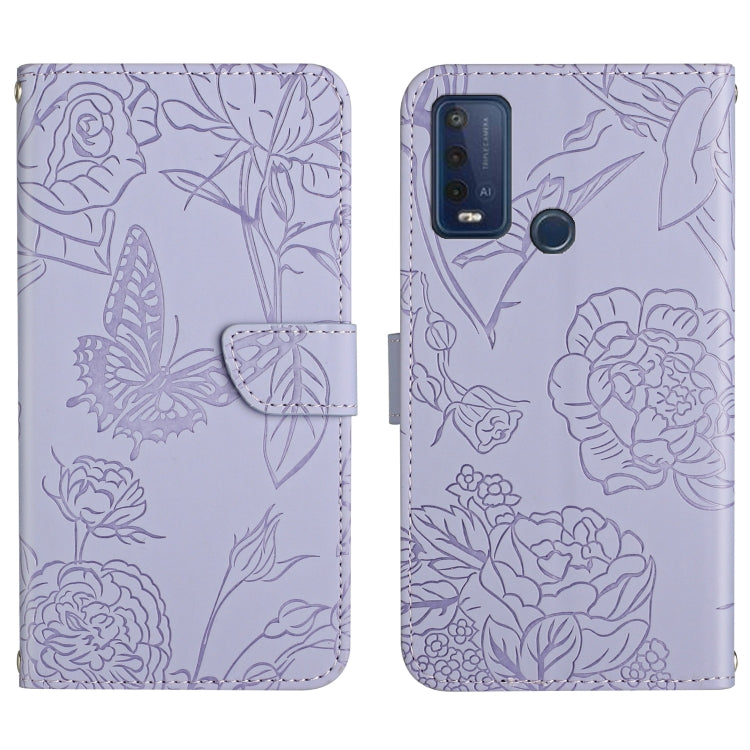 Custodia per cellulare in pelle goffrata con peonia a farfalla, For Wiko T3, For Wiko Power U10 / U20, For Wiko Power U30