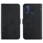 Custodia per cellulare in pelle goffrata con peonia a farfalla, For Wiko T3, For Wiko Power U10 / U20, For Wiko Power U30