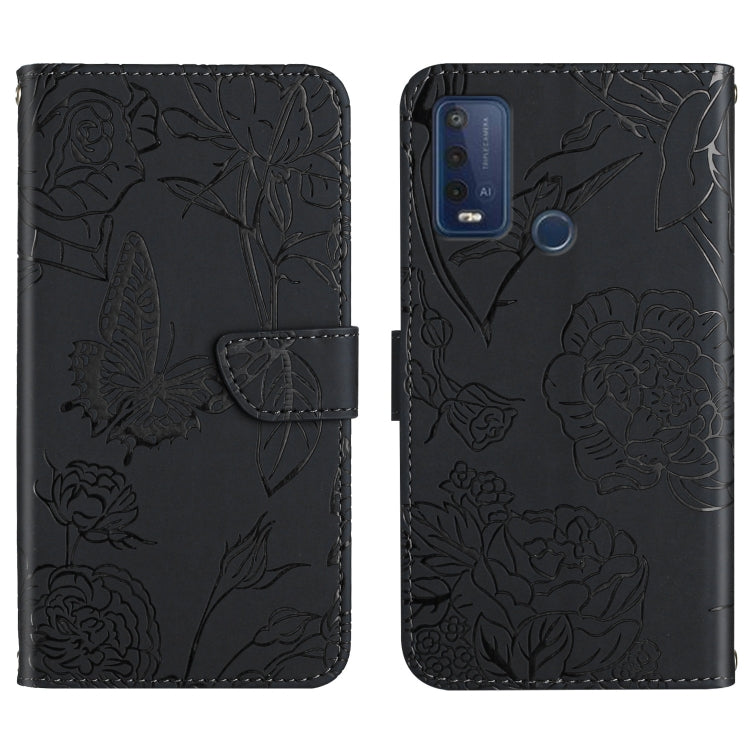 Custodia per cellulare in pelle goffrata con peonia a farfalla, For Wiko T3, For Wiko Power U10 / U20, For Wiko Power U30