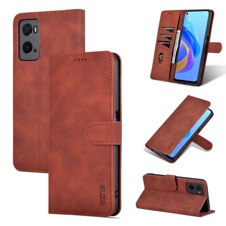 AZNS Skin Feel Calf Texture Custodia per telefono orizzontale in pelle a conchiglia, For OPPO A36 4G/A76 4G(Global)