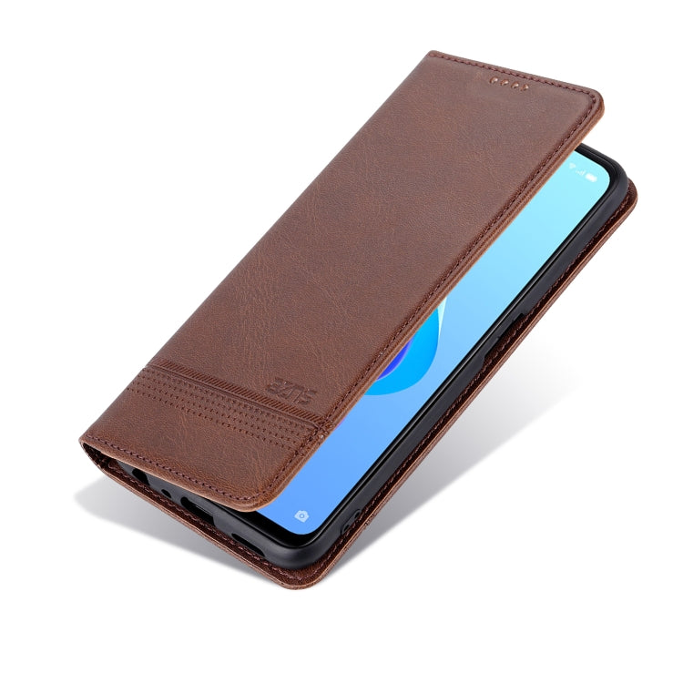 AZNS Custodia per telefono in pelle a conchiglia con struttura in vitello magnetico, For OPPO A36 4G/A76 4G(Global), For OPPO A96 5G/Reno7 Z 5G(Global), For vivo S12/V23