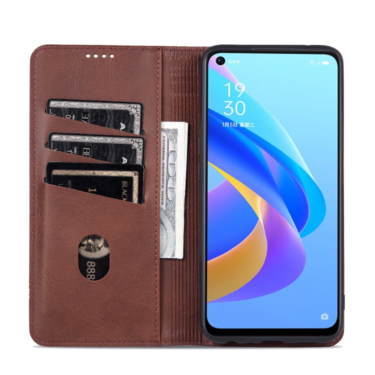 AZNS Custodia per telefono in pelle a conchiglia con struttura in vitello magnetico, For OPPO A36 4G/A76 4G(Global), For OPPO A96 5G/Reno7 Z 5G(Global), For vivo S12/V23