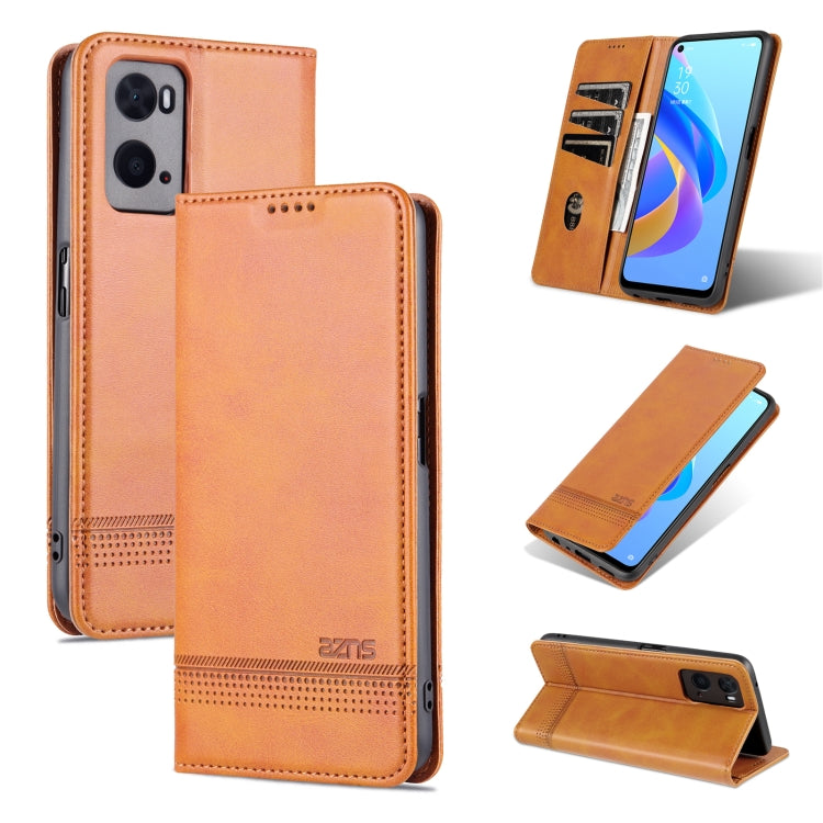 AZNS Custodia per telefono in pelle a conchiglia con struttura in vitello magnetico, For OPPO A36 4G/A76 4G(Global), For OPPO A96 5G/Reno7 Z 5G(Global), For vivo S12/V23