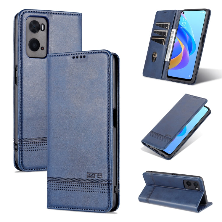 AZNS Custodia per telefono in pelle a conchiglia con struttura in vitello magnetico, For OPPO A36 4G/A76 4G(Global), For OPPO A96 5G/Reno7 Z 5G(Global), For vivo S12/V23