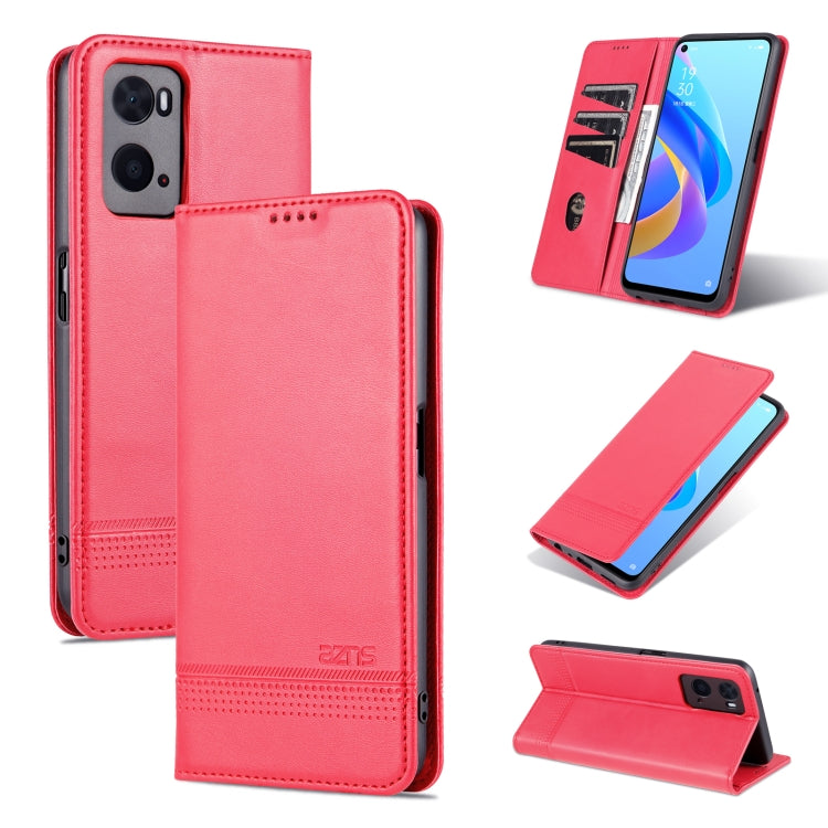 AZNS Custodia per telefono in pelle a conchiglia con struttura in vitello magnetico, For OPPO A36 4G/A76 4G(Global), For OPPO A96 5G/Reno7 Z 5G(Global), For vivo S12/V23