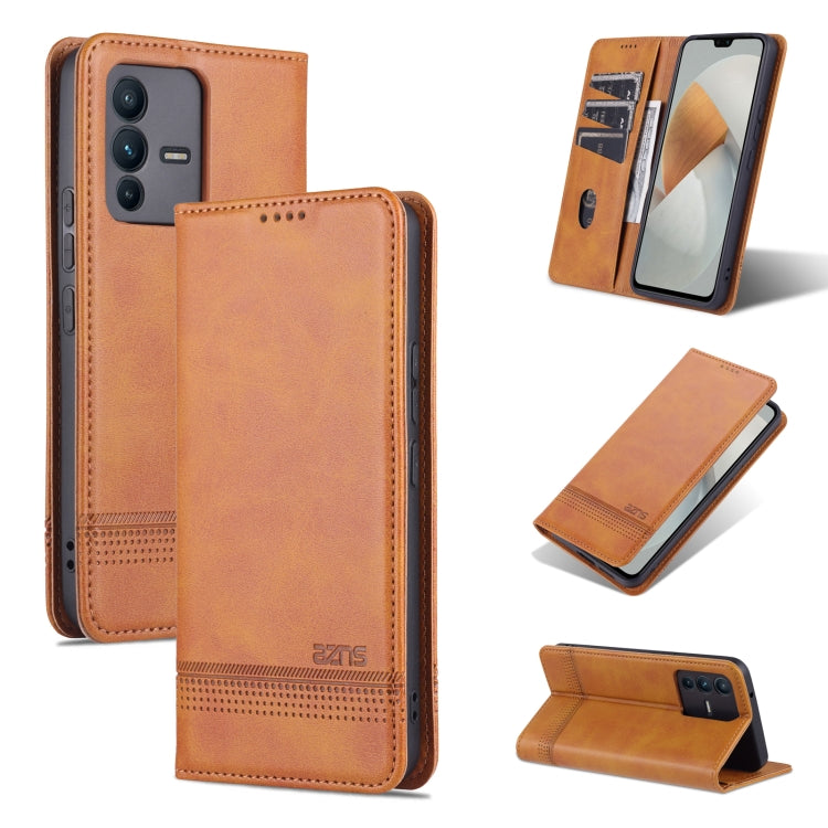 AZNS Custodia per telefono in pelle a conchiglia con struttura in vitello magnetico, For OPPO A36 4G/A76 4G(Global), For OPPO A96 5G/Reno7 Z 5G(Global), For vivo S12/V23
