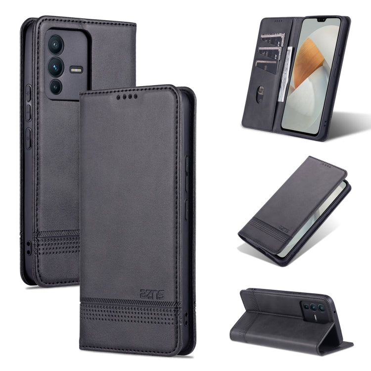 AZNS Custodia per telefono in pelle a conchiglia con struttura in vitello magnetico, For OPPO A36 4G/A76 4G(Global), For OPPO A96 5G/Reno7 Z 5G(Global), For vivo S12/V23
