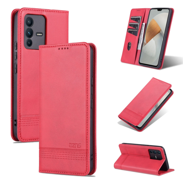 AZNS Custodia per telefono in pelle a conchiglia con struttura in vitello magnetico, For OPPO A36 4G/A76 4G(Global), For OPPO A96 5G/Reno7 Z 5G(Global), For vivo S12/V23