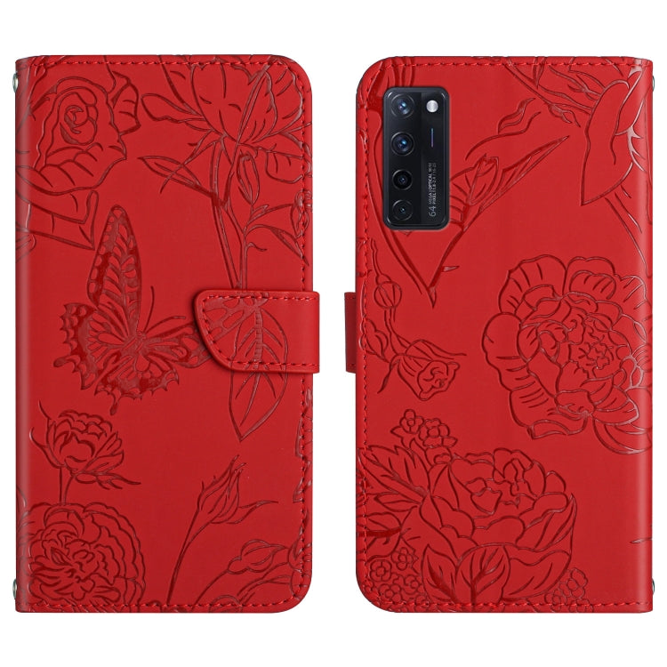 Custodia per cellulare in pelle goffrata con peonia a farfalla, For ZTE Axon 20 4G / 5G, For ZTE Axon 30 5G, For ZTE Blade A31, For ZTE Blade A51