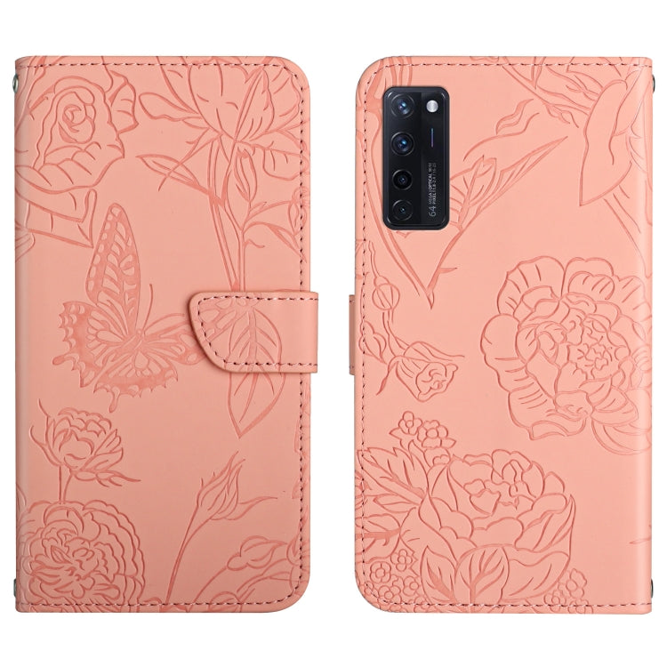 Custodia per cellulare in pelle goffrata con peonia a farfalla, For ZTE Axon 20 4G / 5G, For ZTE Axon 30 5G, For ZTE Blade A31, For ZTE Blade A51