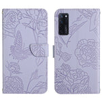 Custodia per cellulare in pelle goffrata con peonia a farfalla, For ZTE Axon 20 4G / 5G, For ZTE Axon 30 5G, For ZTE Blade A31, For ZTE Blade A51
