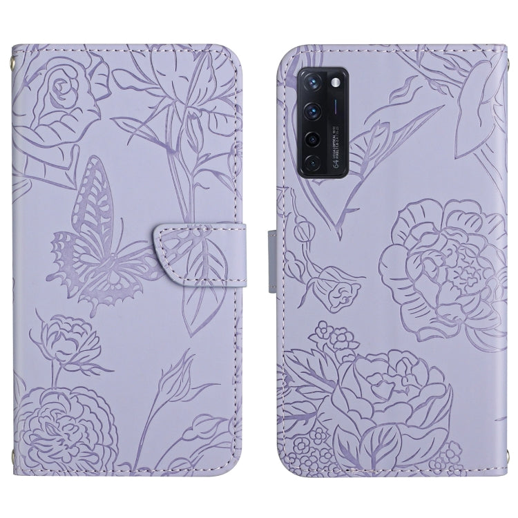 Custodia per cellulare in pelle goffrata con peonia a farfalla, For ZTE Axon 20 4G / 5G, For ZTE Axon 30 5G, For ZTE Blade A31, For ZTE Blade A51