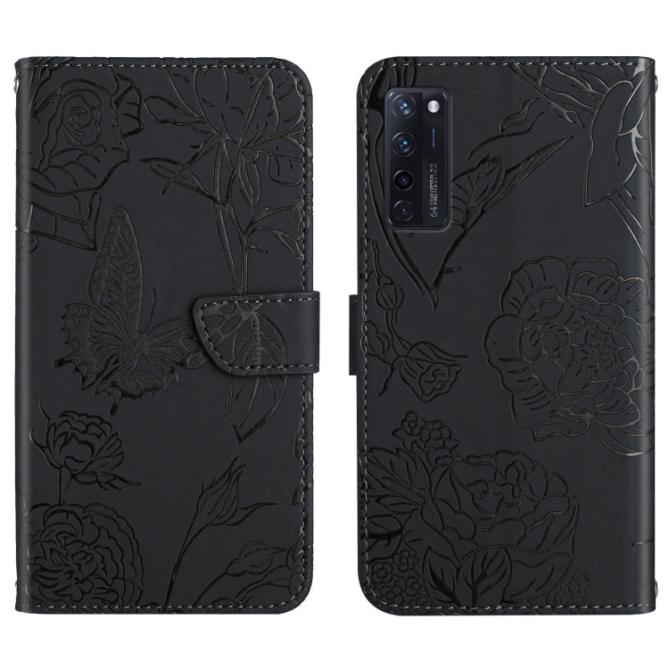 Custodia per cellulare in pelle goffrata con peonia a farfalla, For ZTE Axon 20 4G / 5G, For ZTE Axon 30 5G, For ZTE Blade A31, For ZTE Blade A51