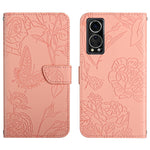 Custodia per cellulare in pelle goffrata con peonia a farfalla, For ZTE Axon 20 4G / 5G, For ZTE Axon 30 5G, For ZTE Blade A31, For ZTE Blade A51