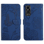 Custodia per cellulare in pelle goffrata con peonia a farfalla, For ZTE Axon 20 4G / 5G, For ZTE Axon 30 5G, For ZTE Blade A31, For ZTE Blade A51