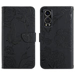 Custodia per cellulare in pelle goffrata con peonia a farfalla, For ZTE Axon 20 4G / 5G, For ZTE Axon 30 5G, For ZTE Blade A31, For ZTE Blade A51