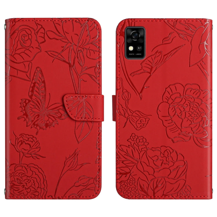 Custodia per cellulare in pelle goffrata con peonia a farfalla, For ZTE Axon 20 4G / 5G, For ZTE Axon 30 5G, For ZTE Blade A31, For ZTE Blade A51