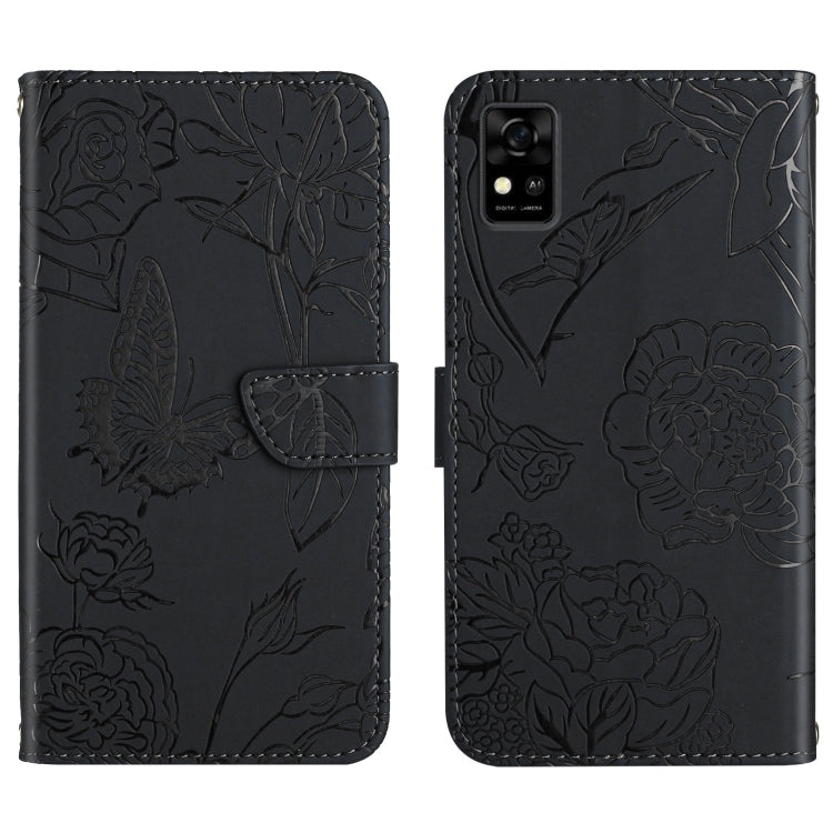 Custodia per cellulare in pelle goffrata con peonia a farfalla, For ZTE Axon 20 4G / 5G, For ZTE Axon 30 5G, For ZTE Blade A31, For ZTE Blade A51