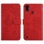 Custodia per cellulare in pelle goffrata con peonia a farfalla, For ZTE Axon 20 4G / 5G, For ZTE Axon 30 5G, For ZTE Blade A31, For ZTE Blade A51
