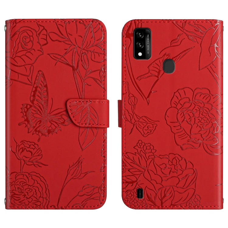 Custodia per cellulare in pelle goffrata con peonia a farfalla, For ZTE Axon 20 4G / 5G, For ZTE Axon 30 5G, For ZTE Blade A31, For ZTE Blade A51
