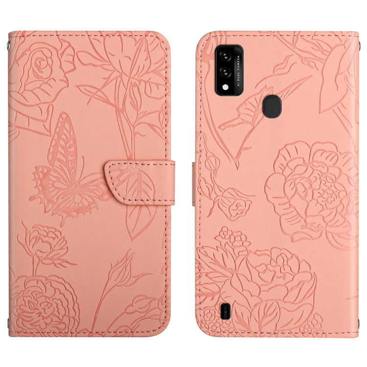 Custodia per cellulare in pelle goffrata con peonia a farfalla, For ZTE Axon 20 4G / 5G, For ZTE Axon 30 5G, For ZTE Blade A31, For ZTE Blade A51