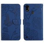 Custodia per cellulare in pelle goffrata con peonia a farfalla, For ZTE Axon 20 4G / 5G, For ZTE Axon 30 5G, For ZTE Blade A31, For ZTE Blade A51