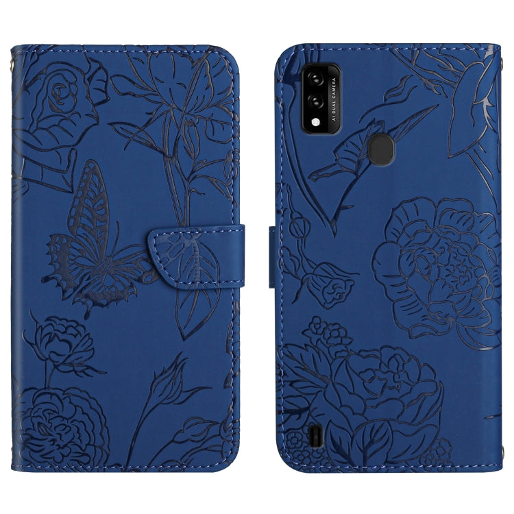 Custodia per cellulare in pelle goffrata con peonia a farfalla, For ZTE Axon 20 4G / 5G, For ZTE Axon 30 5G, For ZTE Blade A31, For ZTE Blade A51