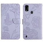 Custodia per cellulare in pelle goffrata con peonia a farfalla, For ZTE Axon 20 4G / 5G, For ZTE Axon 30 5G, For ZTE Blade A31, For ZTE Blade A51