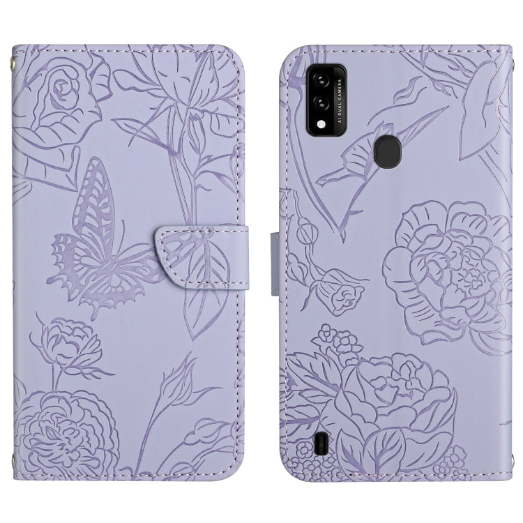 Custodia per cellulare in pelle goffrata con peonia a farfalla, For ZTE Axon 20 4G / 5G, For ZTE Axon 30 5G, For ZTE Blade A31, For ZTE Blade A51