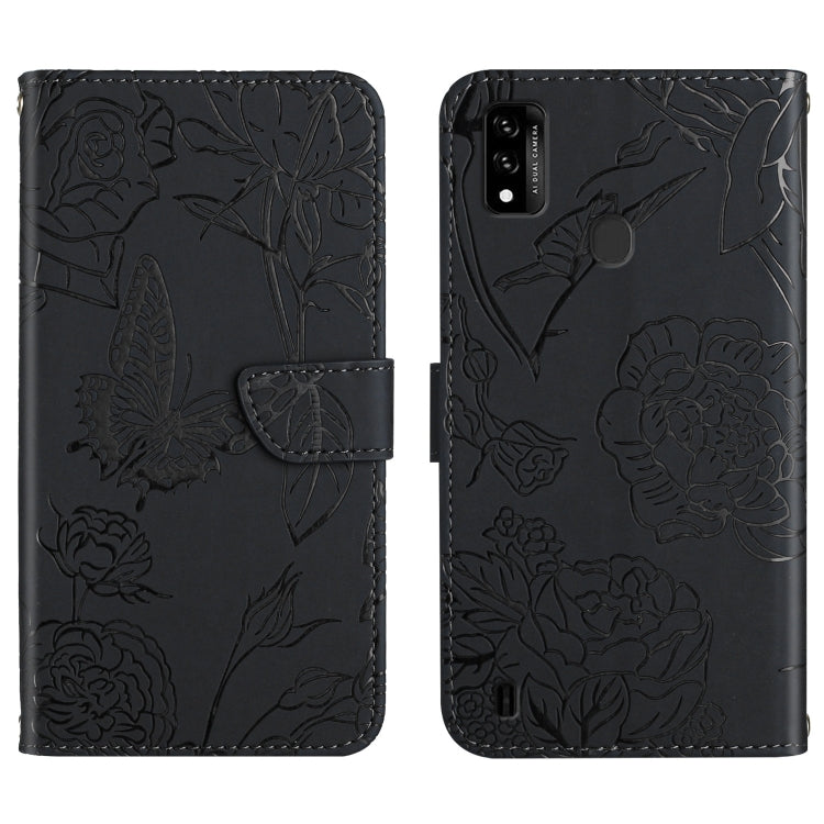 Custodia per cellulare in pelle goffrata con peonia a farfalla, For ZTE Axon 20 4G / 5G, For ZTE Axon 30 5G, For ZTE Blade A31, For ZTE Blade A51