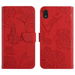 Custodia per cellulare in pelle goffrata con peonia a farfalla, For ZTE Blade A71, For ZTE Blade L210, For ZTE Blade V30, For ZTE Libero 5G