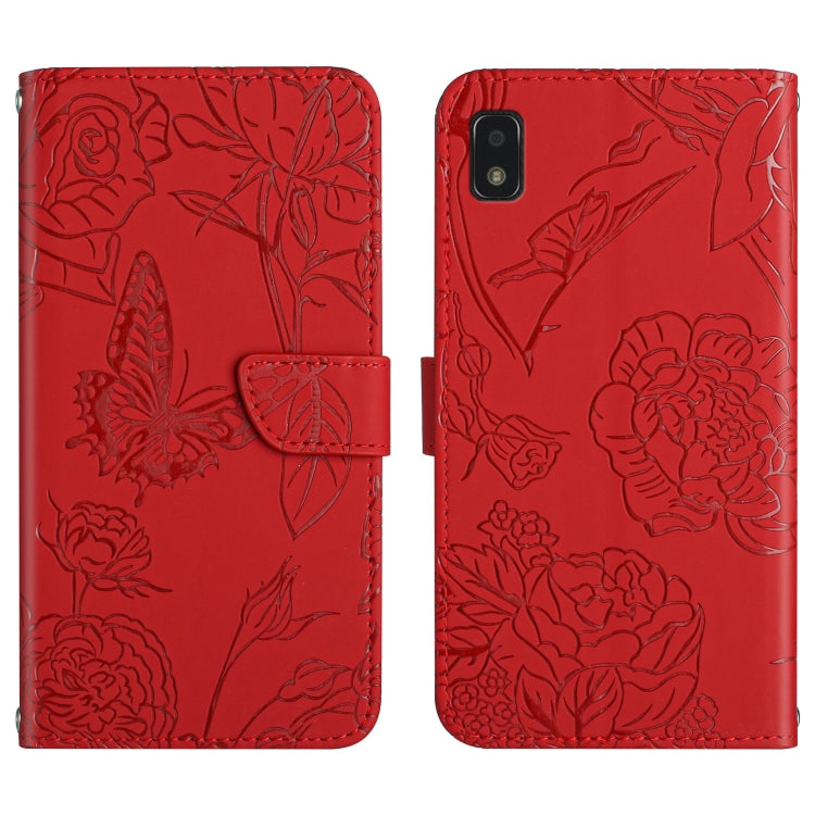Custodia per cellulare in pelle goffrata con peonia a farfalla, For ZTE Blade A71, For ZTE Blade L210, For ZTE Blade V30, For ZTE Libero 5G