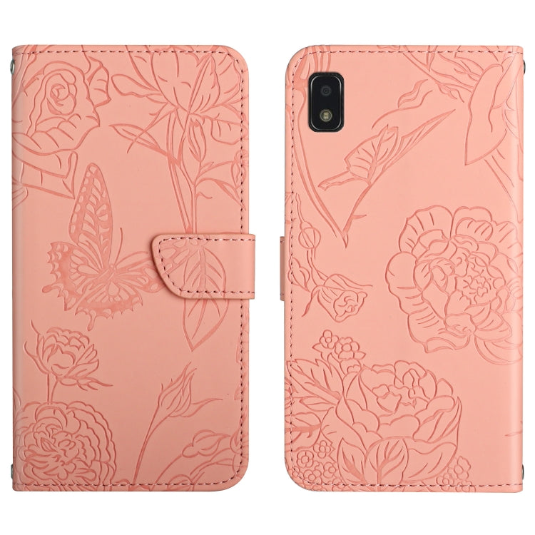 Custodia per cellulare in pelle goffrata con peonia a farfalla, For ZTE Blade A71, For ZTE Blade L210, For ZTE Blade V30, For ZTE Libero 5G