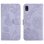 Custodia per cellulare in pelle goffrata con peonia a farfalla, For ZTE Blade A71, For ZTE Blade L210, For ZTE Blade V30, For ZTE Libero 5G